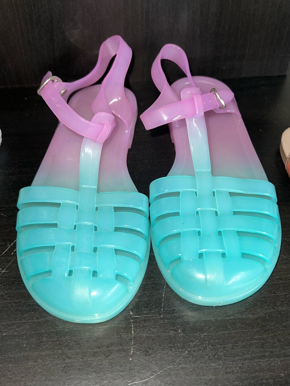 Old Navy Pink and Aqua Gradient Jelly Sandals for Kids